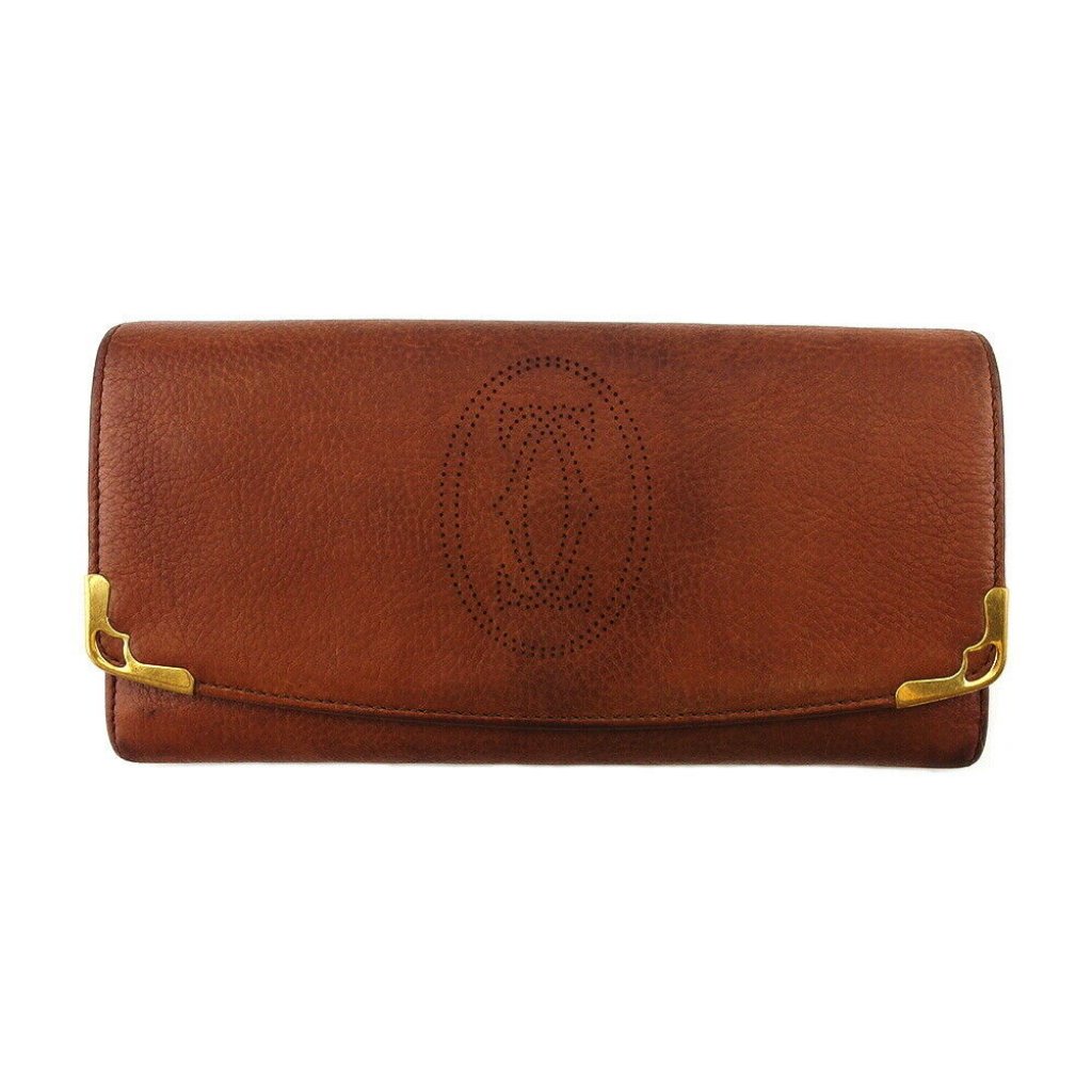 Cartier Long Wallet Marcello Leather Authentic Used
